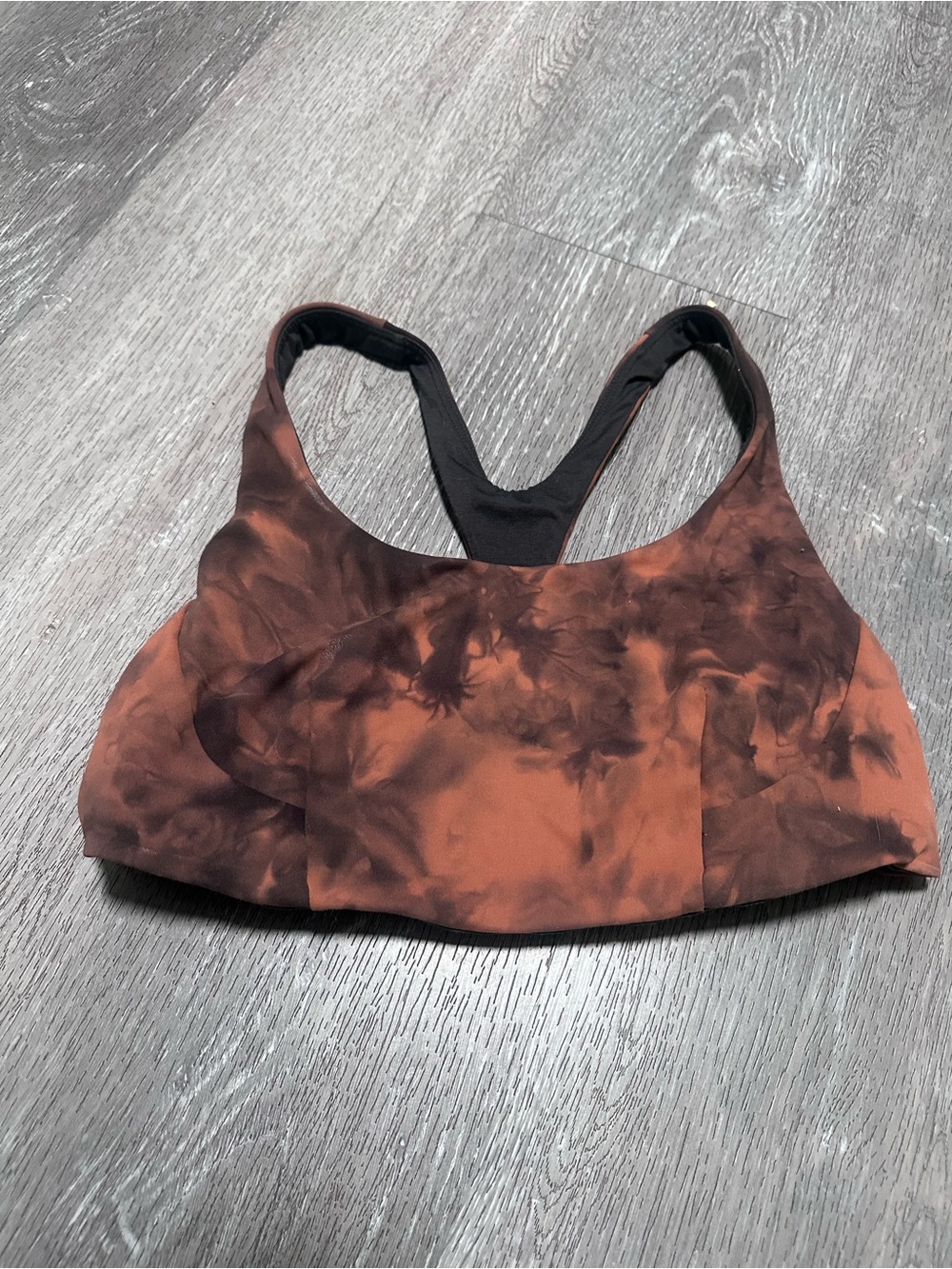 lululemon athletica Rust Brown Tie-Dye Racerback Sports Bra